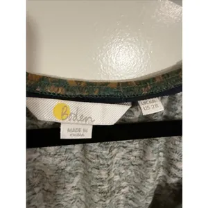 Boden Dress Womens 2 Green Floral Fit Flare Scoop Neck 3/4 Sleeve Jersey Midi thumbnail 2