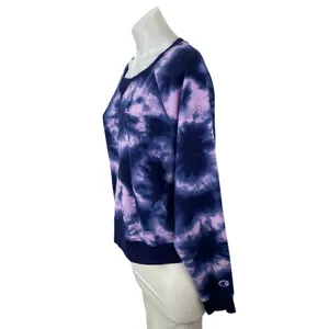 Champion Women's Purple Tie Dye Long Sleeve Knit Round Neck Sweatshirt Top Sz XL thumbnail 2
