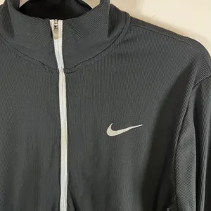 Nike Running Dri-FIT Womens Medium Black Ribbed Quarter Zip Pullover Top Running thumbnail 4