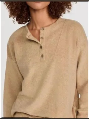 Madewell Cozybrushed Fleece Henley Sweater Top Size L thumbnail 1