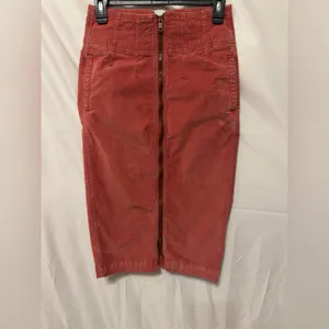 Free People I Want It All Cord Midi Skirt Poppy size 26 thumbnail 5