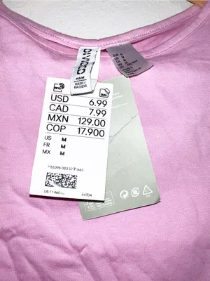 H&M Divided Light Pink Cropped Lettuce-Edge Tee thumbnail 5