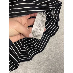 Maeve Anthropologie Corset Peplum Top Black White Stripe‎ Puff Sleeve Size Small thumbnail 5