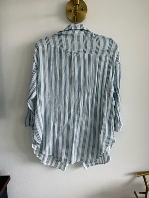 Kona Sol Striped Button Up Shirt Dress thumbnail 2