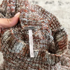 Free People open Knit mock neck Spacedye Sweater thumbnail 5