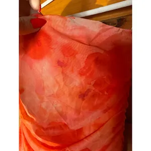 NWT Lulus Late Night Crush Orange Multi Mesh Ruched Strapless Midi Dress Gala XS thumbnail 5