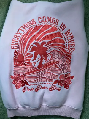 Pink Palm Puff Hoodie thumbnail 2