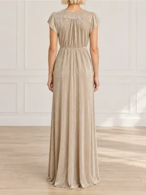 Baltic Born Athena Pleated Maxi Dress Sz XS Champagne Gold Maternity Bridesmaid thumbnail 4
