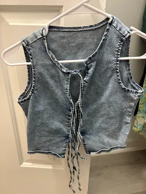 Denim tie up top Blue thumbnail 2