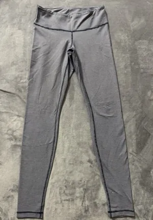 Lululemon Women's‎ Wunder Under Pant Super Stripe Cadet Blue White Size 6 thumbnail 1