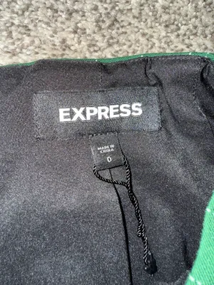 Express Pinstripe Pencil Skirt Size 0 Green White thumbnail 3