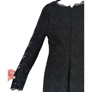 Adrianna Papell Black Lace Long Sleeve Sheath Dress Size 4 Whimsigoth Romantic thumbnail 12