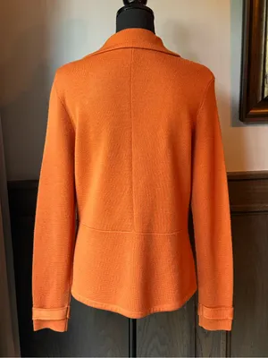 Halogen Orange wool blend Knit Blazer large thumbnail 4