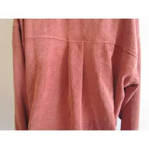 Forever 21 Button‎ Down Shirt Large Orange Corduroy Ribbed Oversized Shacket thumbnail 8
