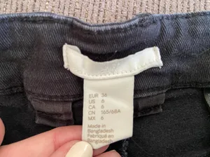 H&M High Rise Black Denim Shorts thumbnail 3
