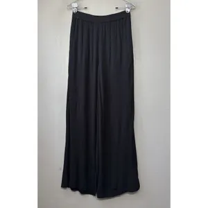 Volcom Wide Leg Crinkle Pants Size Small Black Stoneshine Junki Gothic Beach thumbnail 2