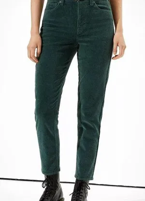 American Eagle Green Corduroy Mom Straight Jean Size 2 thumbnail 1