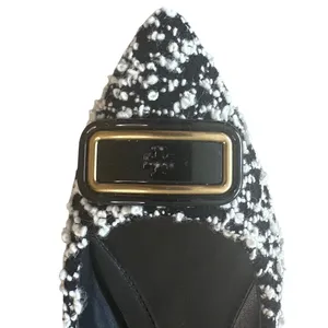 Tory Burch Georgia Boucle Tweed Pointed Toe Flats Black White 9.5 thumbnail 10