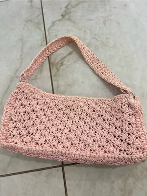Urban Outfitters Pink Penny Crochet Baguette Bag thumbnail 3