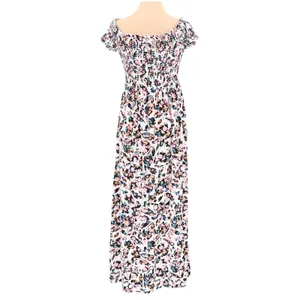 Guess Floral Off Shoulder Maxi Dress Womens Size‎ S Smocked Summer Vacation thumbnail 3