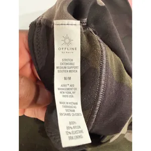 OFFLINE by Aerie Womens Medium Support Camo Strappy Cross Back Sports Bra Size M thumbnail 3