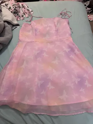 Shein Pink Butterfly Dress thumbnail 1