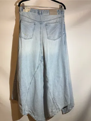 NWT! Free People We The Free Aquarius Asymmetrical Denim Maxi Skirt 27 thumbnail 3