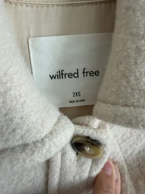Aritzia Wilfred 100% Merino Wool Ganna Shirt Jacket in Heather Bone thumbnail 5