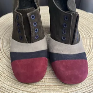Tory Burch‎ Suede leather colorblock pattern pumps heels sz 6 thumbnail 7