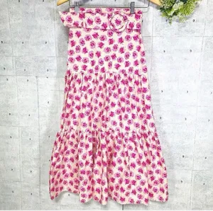 🌸 ZARA Floral Print Belted Tiered Midi Skirt | Size S 🎀 thumbnail 11