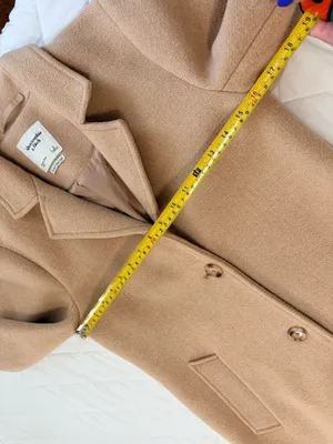 Abercrombie The A&F Dad Coat Camel Wool Blend Long Overcoat Quiet Luxury Size S thumbnail 8