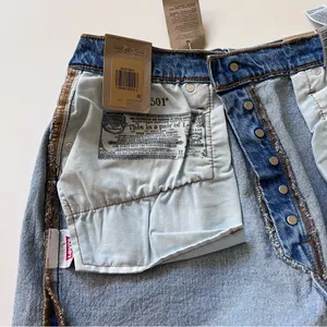 Levi's 501 Women's Distressed Cut-Off Shorts with Raw Hem Button Fly Size 33 NWT thumbnail 9