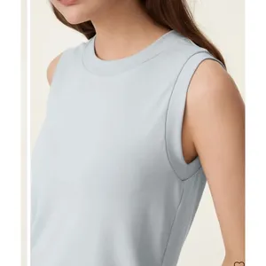 OGL Move Smoke Blue Sleeveless Turtleneck Ribbed Knit Top Size XS New NWT thumbnail 7