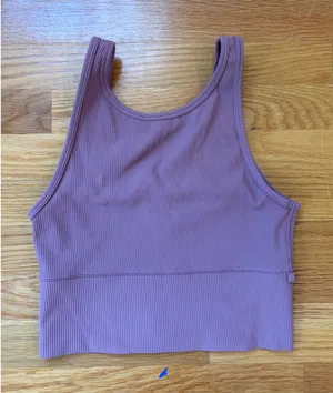 Lululemon Ebb to Street Tank Top Purple Ribbed High Neck Crop Tank thumbnail 1