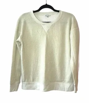 American Eagle Terry Cloth Sweatshirt Cream Gold Metallic Pullover thumbnail 1