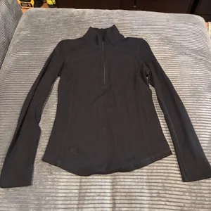 Lauren Ralph Lauren Womens Large Black 1/4 Zip Ribbed Mock Neck Top Y2K Era thumbnail 2