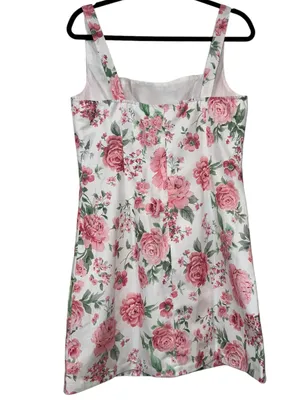 CoMMENSE Square Neck Rose Print Slip Mini Dress Size Large thumbnail 7