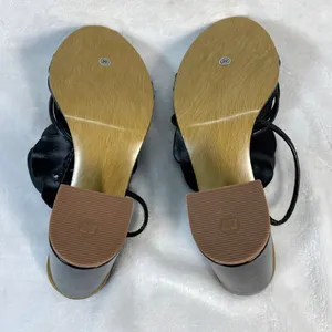Lovella Flower Heels Block Heel Sandals‎ Strappy Party Shoes Black Size 9/39 thumbnail 9