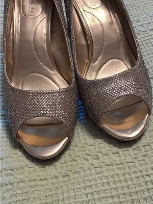 Bandolino Shimmering Bronze Peep-Toe Heels thumbnail 4