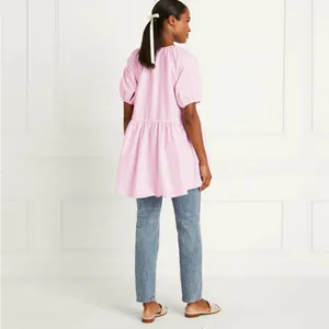Hill House Francesca Puff Sleeve Top in Pink thumbnail 2
