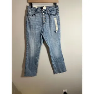 Banana Republic Bootcut High-Rise Cropped Jean Light Wash Button Fly 28/6 NEW‎ thumbnail 2