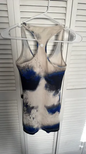 Lululemon Athletica Scoop Me Up racerback tank top featuring a Milky Way marble print. thumbnail 2