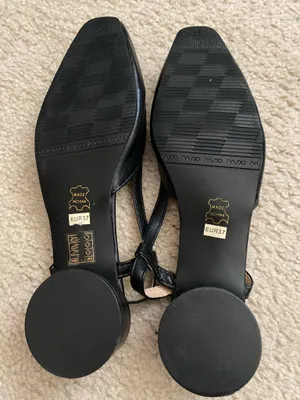 Shein Black Leather Block Kitten Heels thumbnail 5