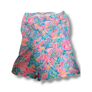 Lilly Pulitzer Jace Romper XL NWT Tropical Punch Strapless Scallop $118 thumbnail 6