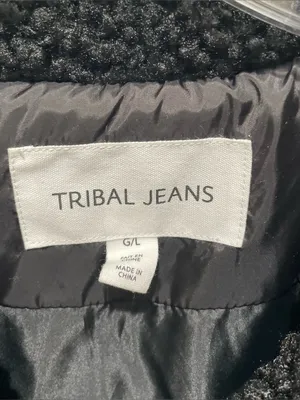 Tribal Jeans Breckenridge Sherpa Puffer Vest Black Womens Size Large Zip Up thumbnail 4