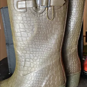 CAPELLI Women's brown croc print wedge rain boots size 8 thumbnail 2
