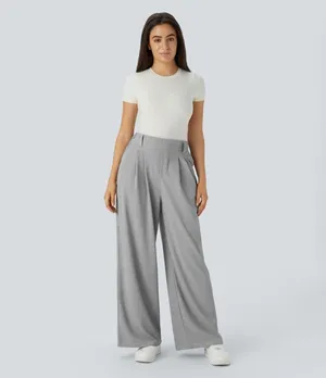Halara Flex High-Waisted Side Pocket Wide-Leg Work Pants thumbnail 6