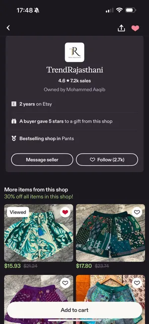 Boho Silk Shorts Etsy Multiple thumbnail 2