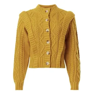 Central Park West Savannah Cardigan in Yellow, Size S thumbnail 2