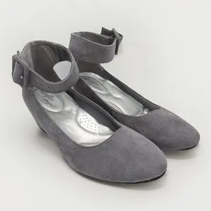 DexFlex Comfort‎ J. Renee Gray Faux Suede Wedge Strap Heels Women's 6.5 EU 38 thumbnail 1